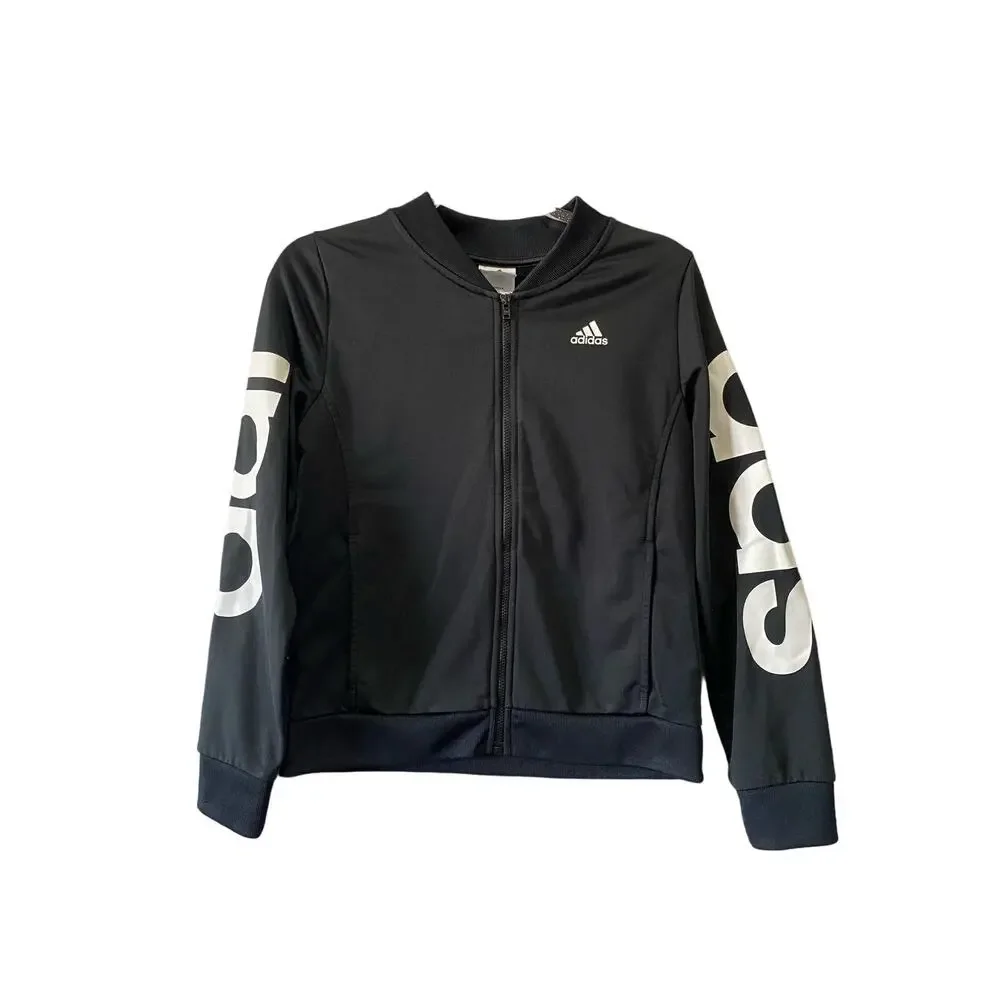 Adidas Black Zip Kids Jacket Size Large
